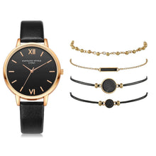 Lade das Bild in den Galerie-Viewer, Watch Set Women 5pcs Woman Quartz Wristwatch Leather Ladies Bracelet Luxury Watch Casual Relogio Femenino Gift For Girlfriend

