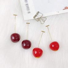 Load image into Gallery viewer, Cute Cherry Earrings New European and American Fruit Fashion Long Ear Lady Earrings DSers
