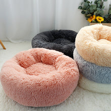Lade das Bild in den Galerie-Viewer, Donut Pet Bed - Fluffy Calming Cat &amp; Dog Bed Long Plush  Hondenmand Round  Lounger Sleeping Bag Kennel Cat Puppy Sofa Bed House OMG Shop Zone
