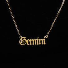 Load image into Gallery viewer, Constellation Zodiac Necklaces Jewelry for Women Antique Style Designed Letter Taurus Aries Necklaces Collier
