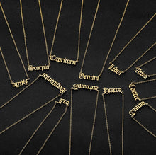 Load image into Gallery viewer, Constellation Zodiac Necklaces Jewelry for Women Antique Style Designed Letter Taurus Aries Necklaces Collier
