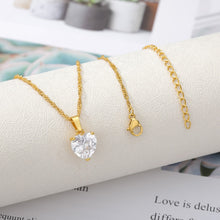 Load image into Gallery viewer, Goth Heart Necklace For Women Lovers Gold Stainless Steel Chain Chocker Female Pendant Necklace Cute Zircon Heart Jewlery 2021 OMG Shop Zone
