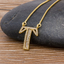 Lade das Bild in den Galerie-Viewer, Top Quality Initial Name Letter Necklace Gold 26 Letters Charm Pendants Micro Pave CZ Copper Chain Jewelry For Women Girls Gifts DSers
