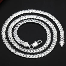 Load image into Gallery viewer, DOTEFFIL 925 Sterling Silver 6mm Full Sideways Necklace 18/20/24 Inch Chain For Woman Men Fashion Wedding Engagement Jewelry
