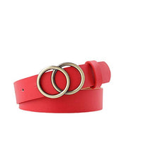 Lade das Bild in den Galerie-Viewer, New Designer Women Wide Black Red White Brown Leather Waist Belt Woman Double O Ring Belts for Dress Cinturones DSers
