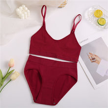 Load image into Gallery viewer, FINETOO Women Seamless Tops Panties Set Soft Wireless Bra Set Comfortable Bralette Brazilian Underwear Suit Girls Fitness Tops
