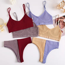 Load image into Gallery viewer, FINETOO Women Seamless Tops Panties Set Soft Wireless Bra Set Comfortable Bralette Brazilian Underwear Suit Girls Fitness Tops
