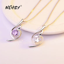 Lade das Bild in den Galerie-Viewer, NEHZY 925 Sterling Silver New Woman Fashion Jewelry High Quality Purple Crystal Zircon Retro Simple Pendant Necklace Length 45cm DSers
