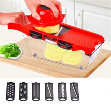 Lade das Bild in den Galerie-Viewer, Mandoline Slicer Vegetable Cutter with Stainless Steel Blade Manual Potato Peeler Carrot Cheese Grater Dicer Kitchen Tool

