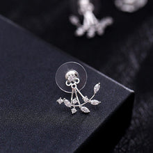 Lade das Bild in den Galerie-Viewer, Silver Needle Leaves Cubic Zircon Crystal Stud Earrings For Women
