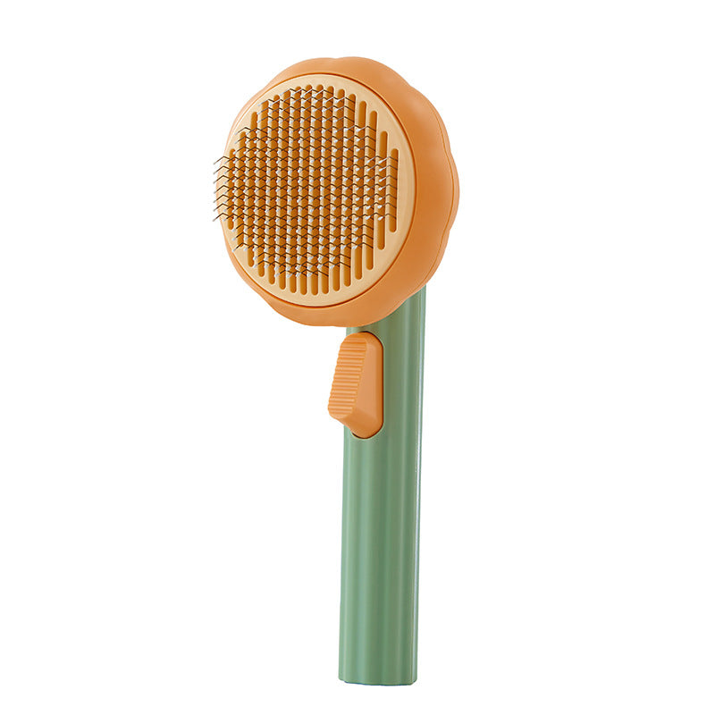 New Pet Cat Brush Hot Selling Hand-held Steel Wire Self-cleaning Comb Looper For Hair Removal cjdropshipping