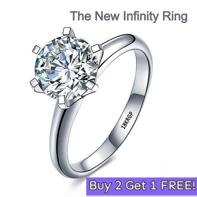 Sale at a loss! With Certificate Original 18K White Gold Ring Luxury 2.0ct Lab Diamond Wedding Band Women 925 Silver Ring DSers