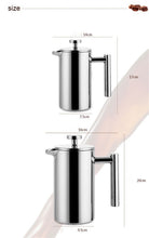 Load image into Gallery viewer, Stainless Steel French Press Coffee Tea Pot with Filter Double Wall
