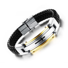 Load image into Gallery viewer, Stainnless Steel Vintage Leather Cross Bracelet - Limited Edition
