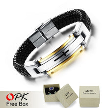 Load image into Gallery viewer, Stainnless Steel Vintage Leather Cross Bracelet - Limited Edition
