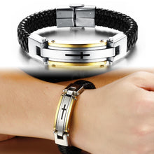 Load image into Gallery viewer, Stainnless Steel Vintage Leather Cross Bracelet - Limited Edition
