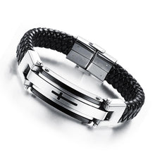 Load image into Gallery viewer, Stainnless Steel Vintage Leather Cross Bracelet - Limited Edition
