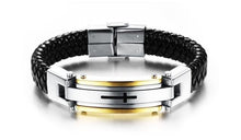 Load image into Gallery viewer, Stainnless Steel Vintage Leather Cross Bracelet - Limited Edition
