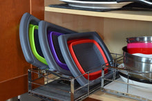 Lade das Bild in den Galerie-Viewer, Kitchen Collapsible Silicone Colander Strainer Expands to 24 Over the Sink Basket Cooking Water Drainage
