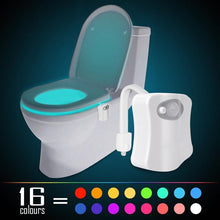 Load image into Gallery viewer, Motion Sensor LED Toilet Light with 16-Colors
