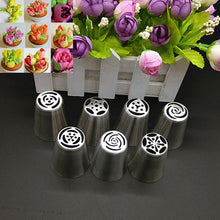 Lade das Bild in den Galerie-Viewer, Stainless Steel Pastry Nozzles - Russian Tulip Icing Tool (7pcs)
